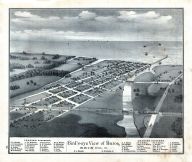 Bird's Eye View of Huron, Erie County 1874